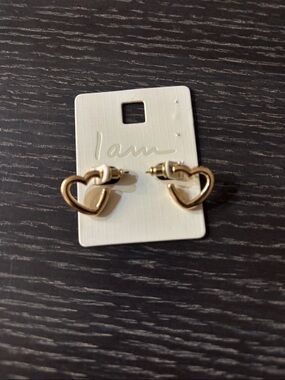 Gold Heart Knot Stud Earrings